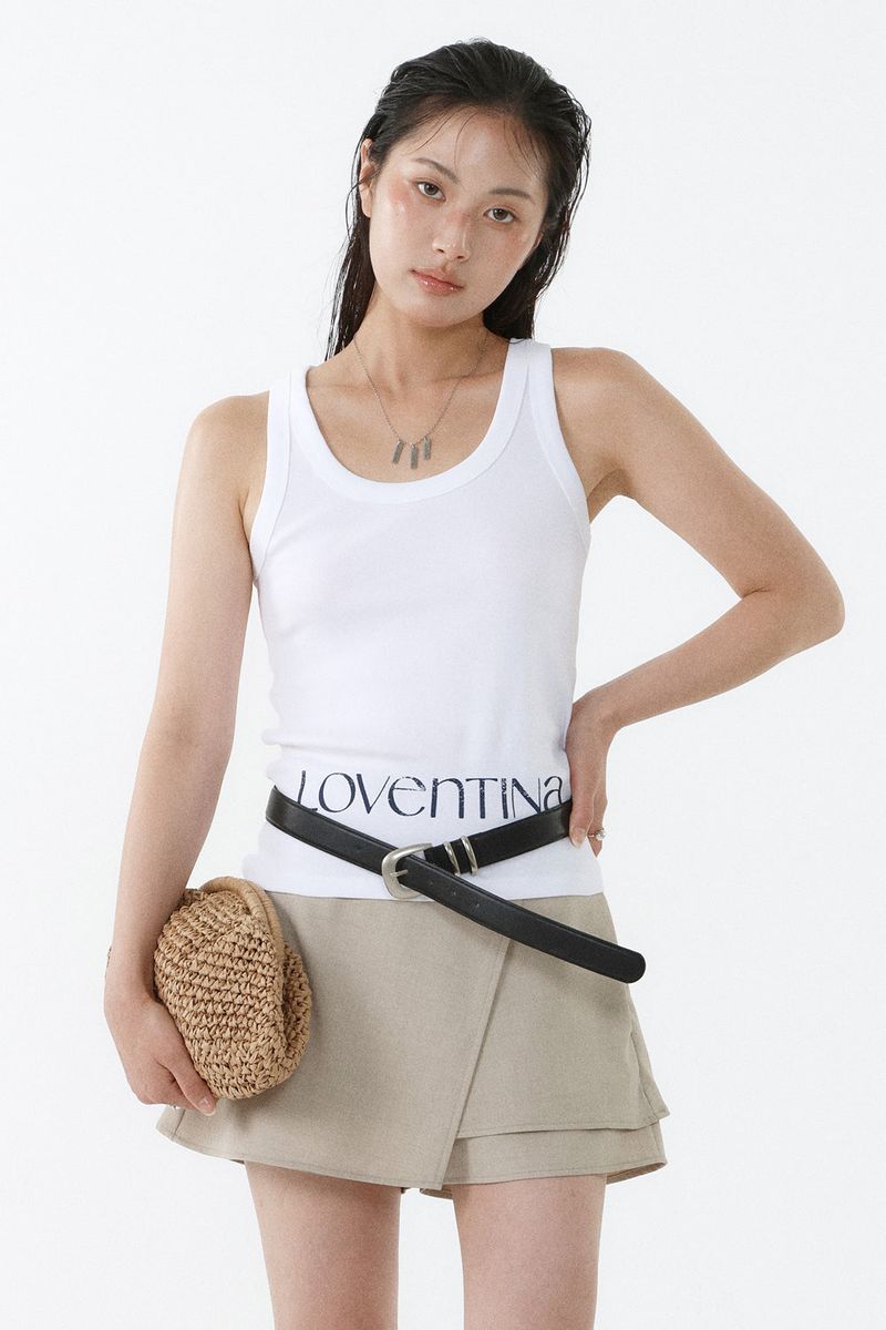 DEEP NECK SLEEVELESS TOP_ALL WHITE
