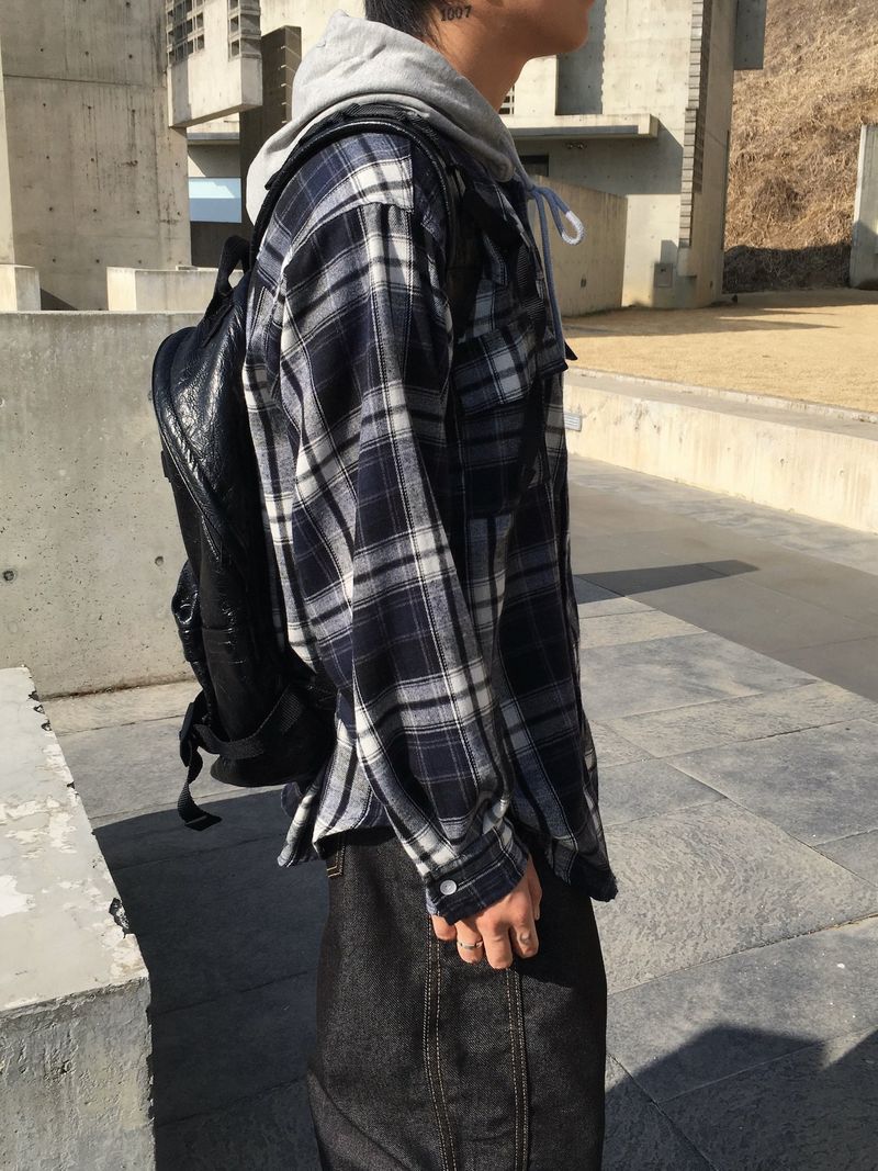 Stern Peach Check Hoodie 3C