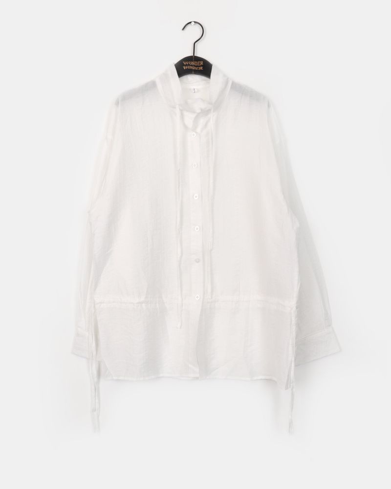 Kenny Stripe Frill Strap See-through Blouse