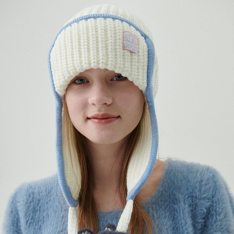 ALLINCOMPLETE（オールインコンプリート）の「Edge Ear Flap Beanie (Cream)（Hats）」