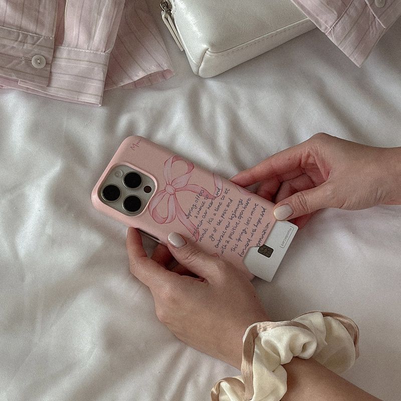 [Mademoment] spring lettering design iphone card case