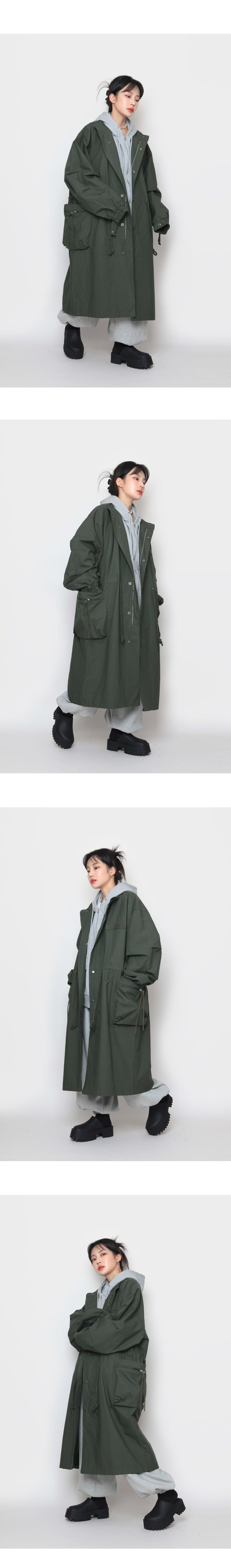 Long Trench Bomber Jacket