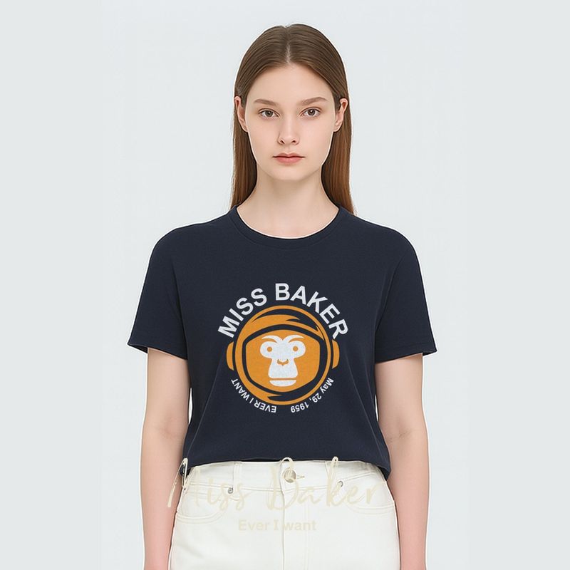 Miss Baker（ミスベイカー）の「スペースベイカーTシャツ ネイビー（トップス）」