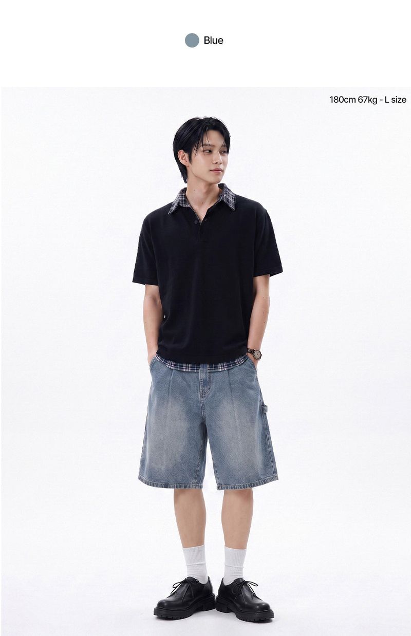 urban carpenter bermuda denim pants (blue)