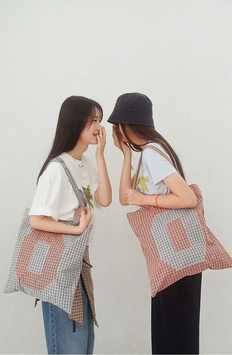 0 Applique Check Eco Bag / Green