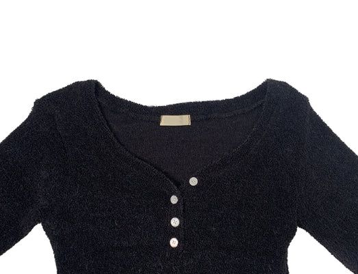 Gato Button Slim Brushed Long Sleeve T-Shirt