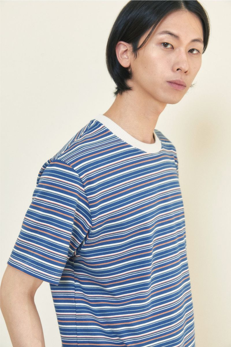 ALARMSEOUL（アラームソウル）の「ALARM MULTI STRIPE T SHIRT BLUE_MAN（Tops）」