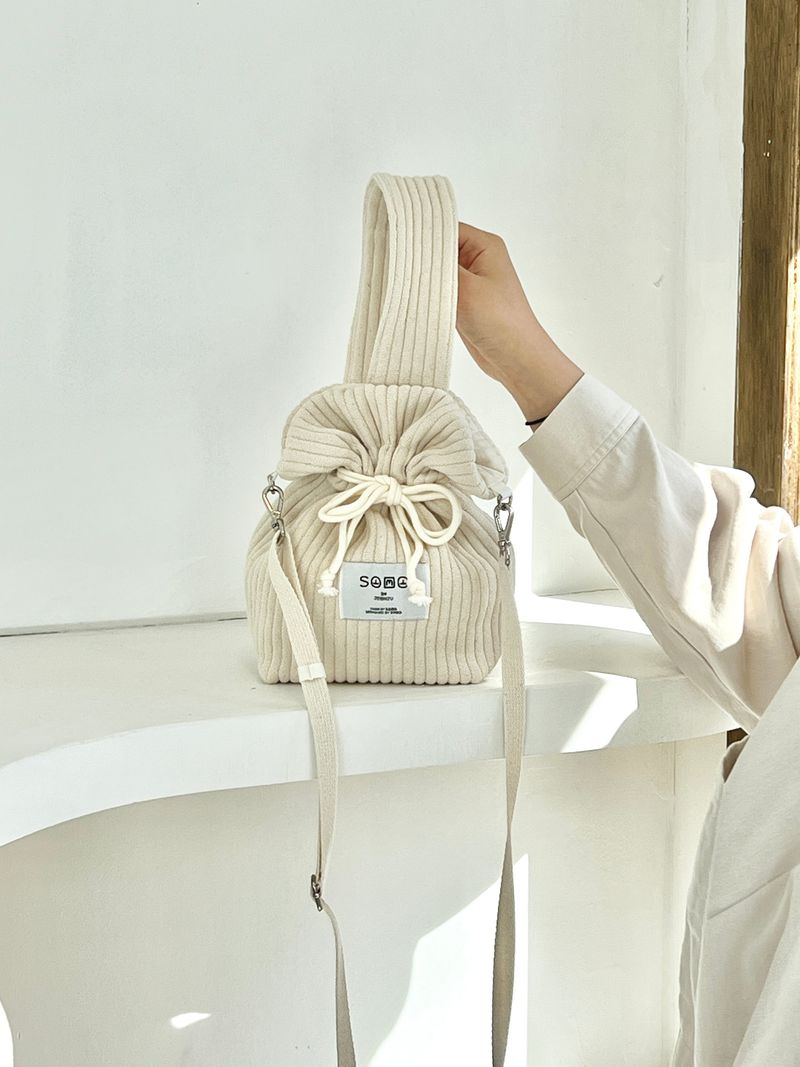Ribbed fabric New string mini bag