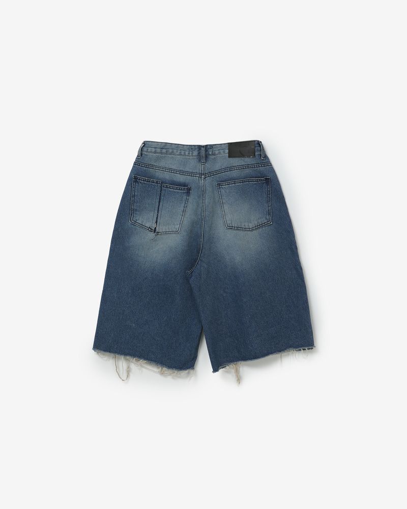 bermuda half denim pants [ BLUE ]