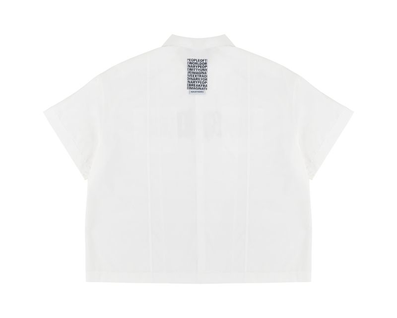 low-edge short-sleeved shirt (WHITE)