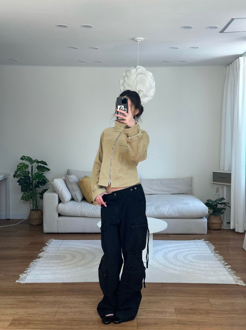 utility strap cotton jacket