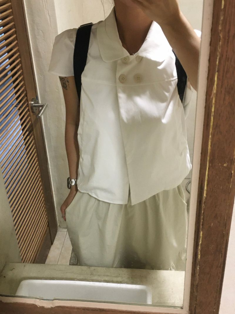 Moment button collar blouse (2c)
