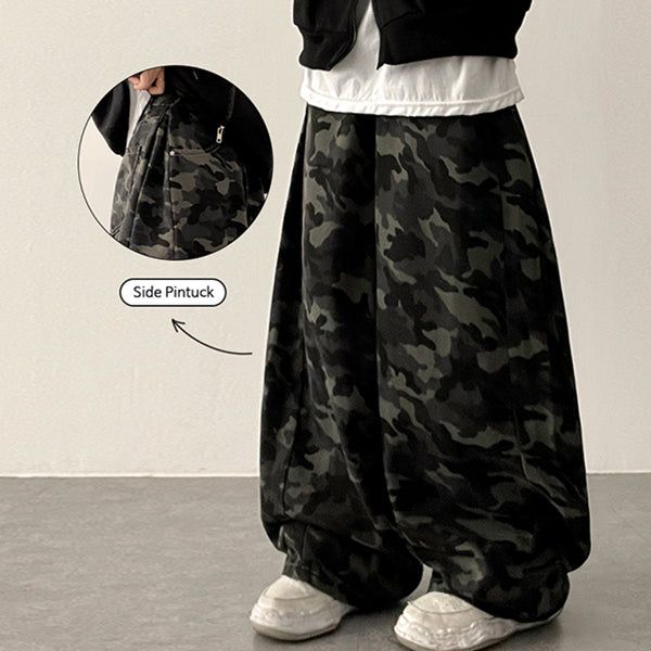 Culler Camo Side Pin Tuck Wide Pants