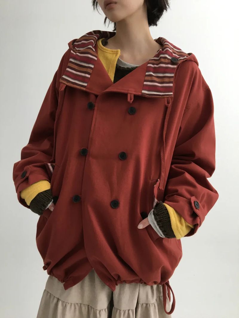 Hapo Button Hooded Short Field Jacket (2color)