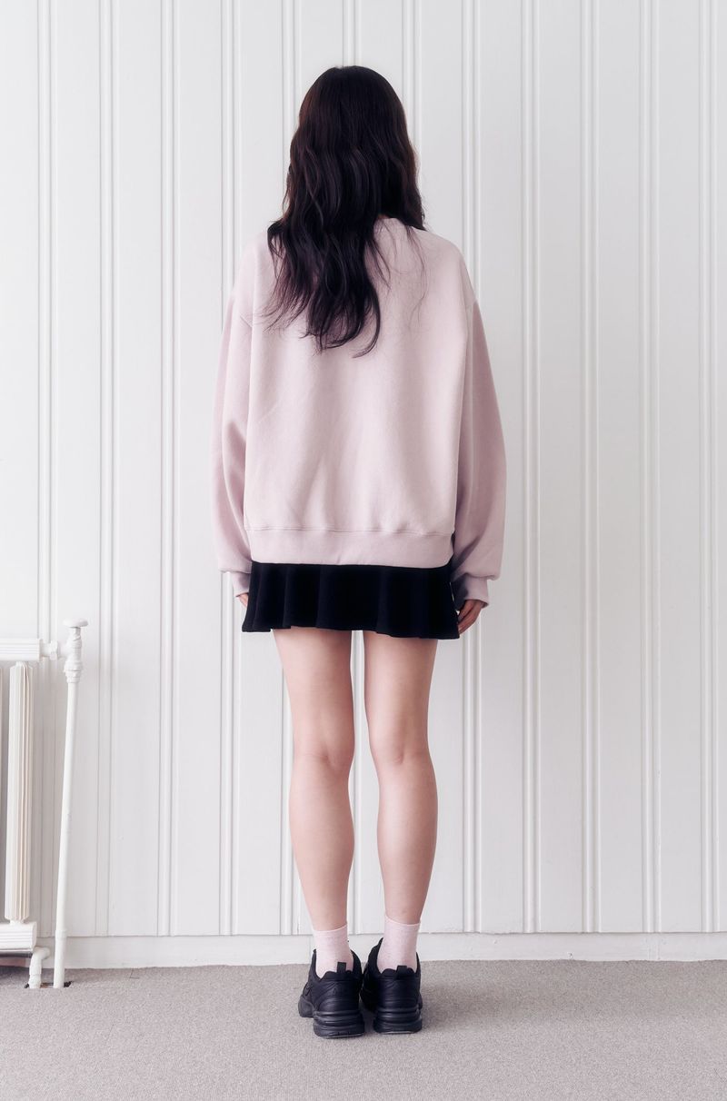 Lettering Round Neck Sweatshirt (PINK)
