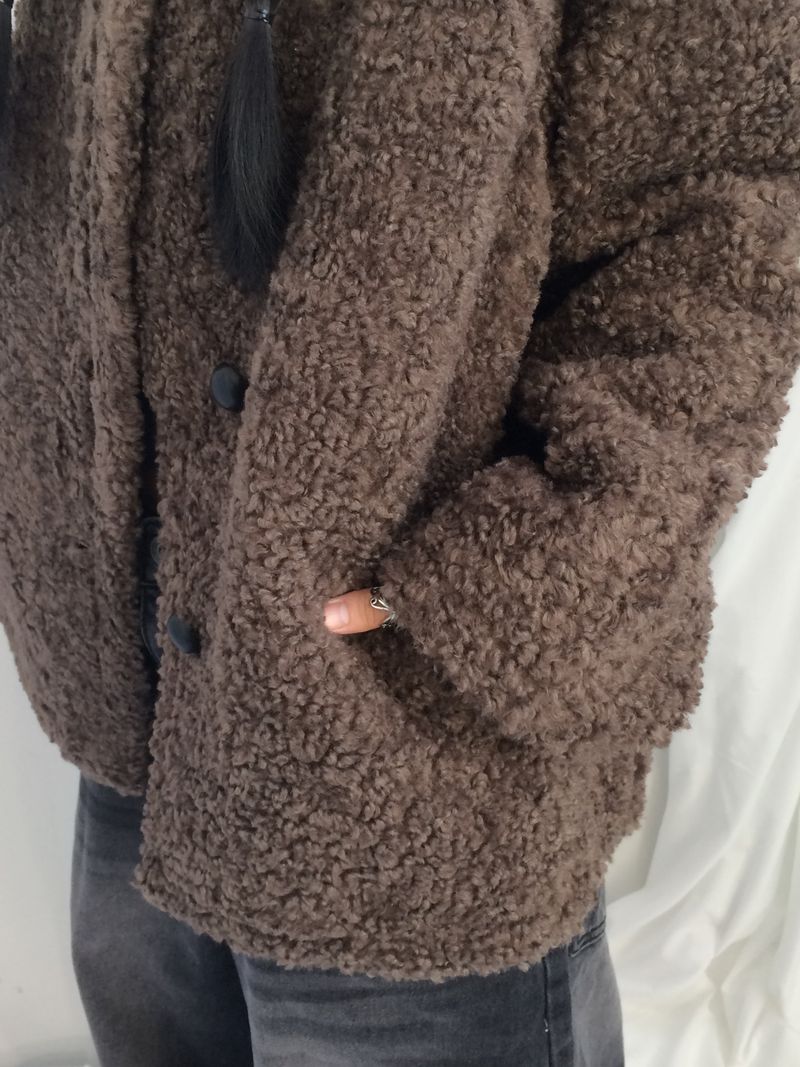Fingerhole line hooded half zipup