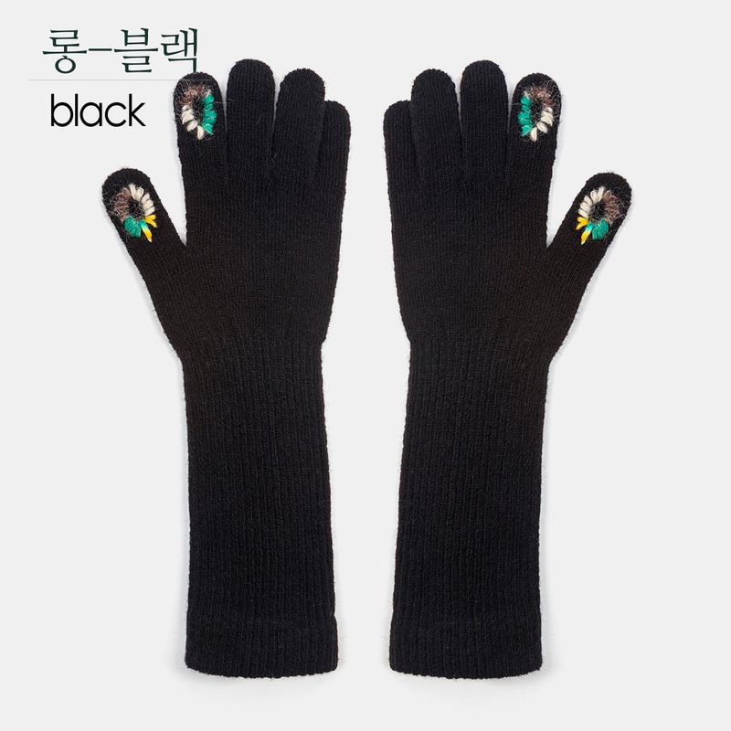 two hole long touch finger gloves 5colors