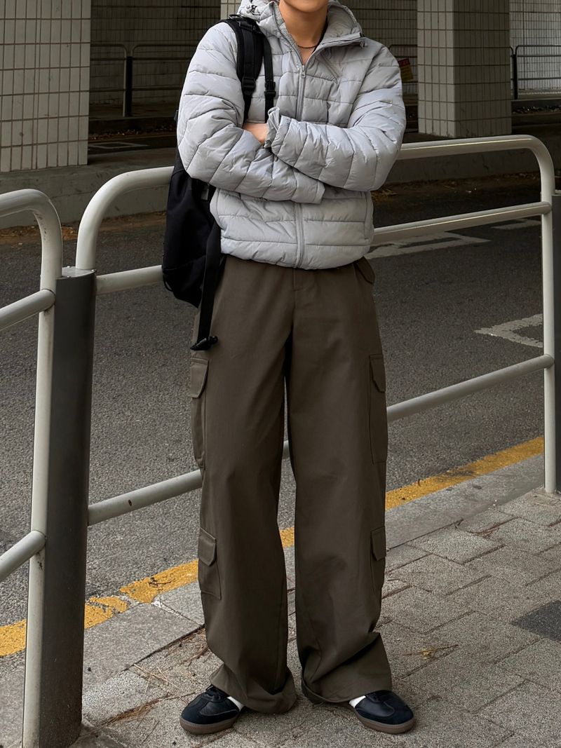 Cotton double cargo pants