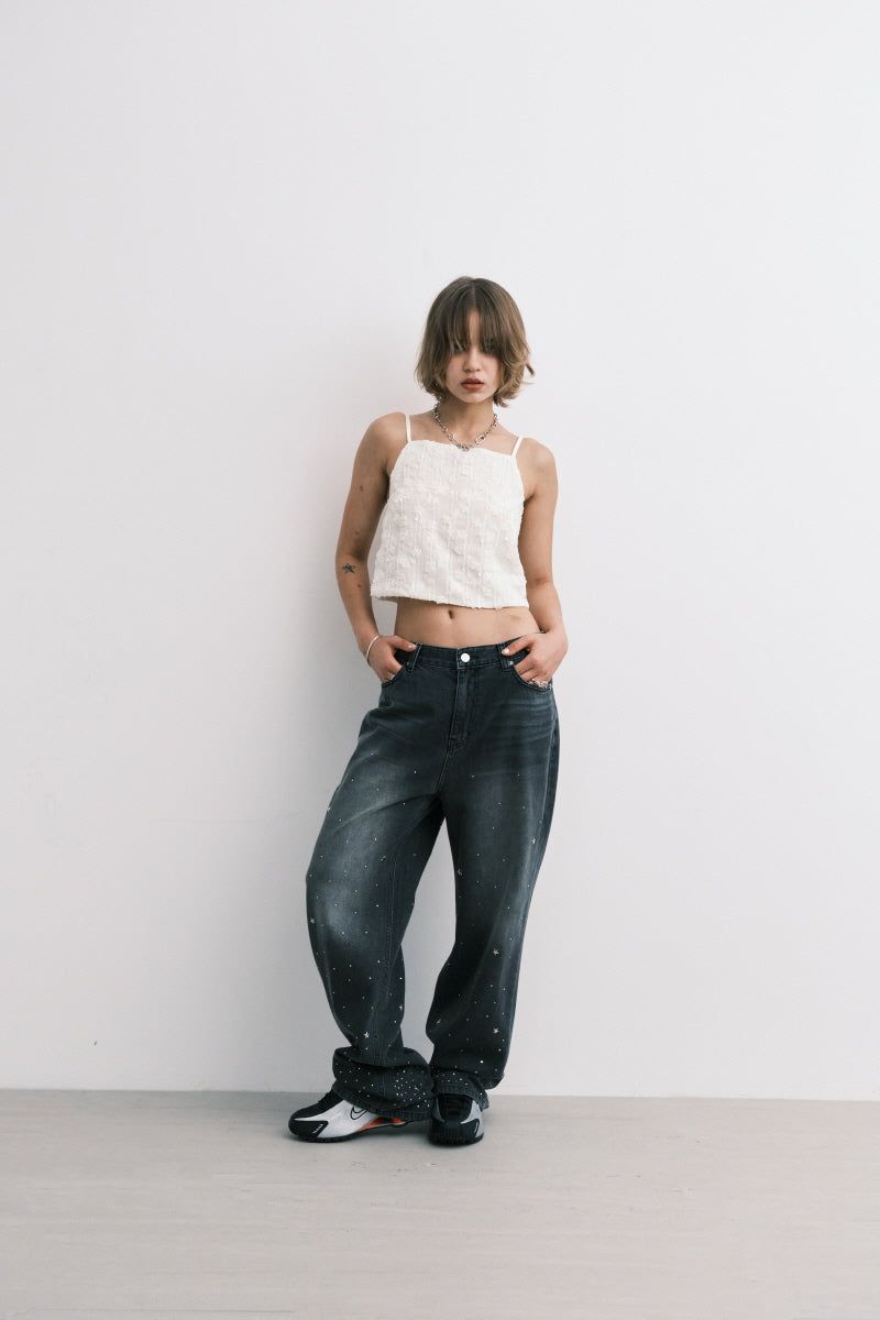 ss cubic pants (black)