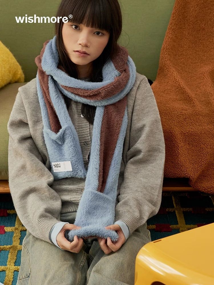 WISHMORE（ウィッシュモア）の「Color block scarf and hat all in one original autumn and winter versatile（Fashion Accessories）」