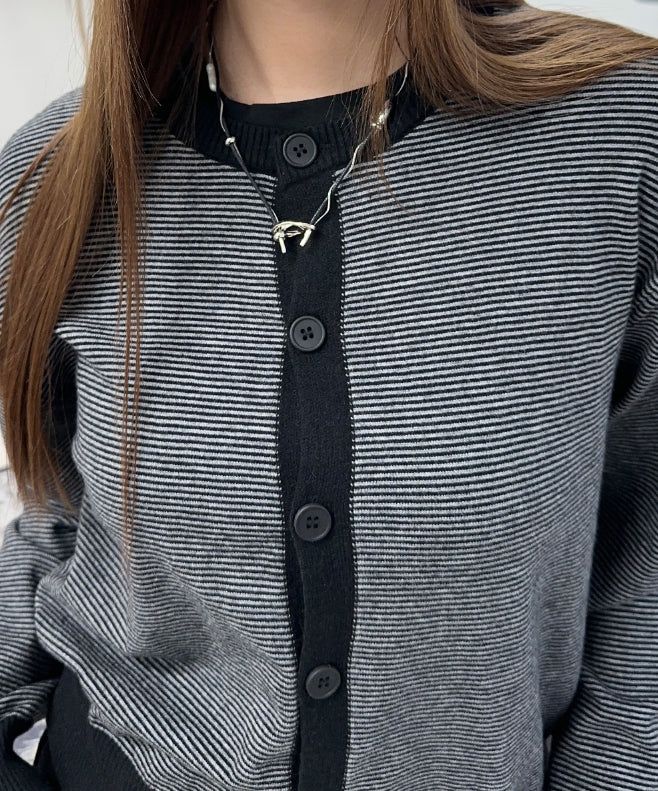 Pedin Striped Crop Cardigan