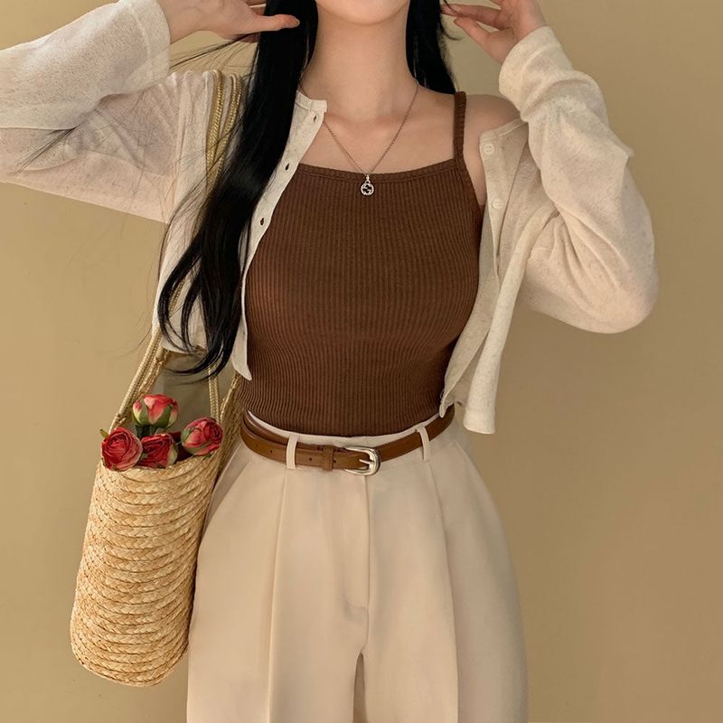 [BELLIDE MADE] CASTERA RIB KNIT CAMISOLE