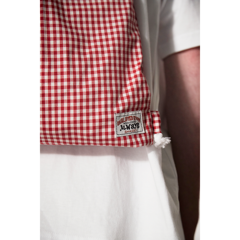 LOGO GINGHAM CHECK GYM SACK / RED