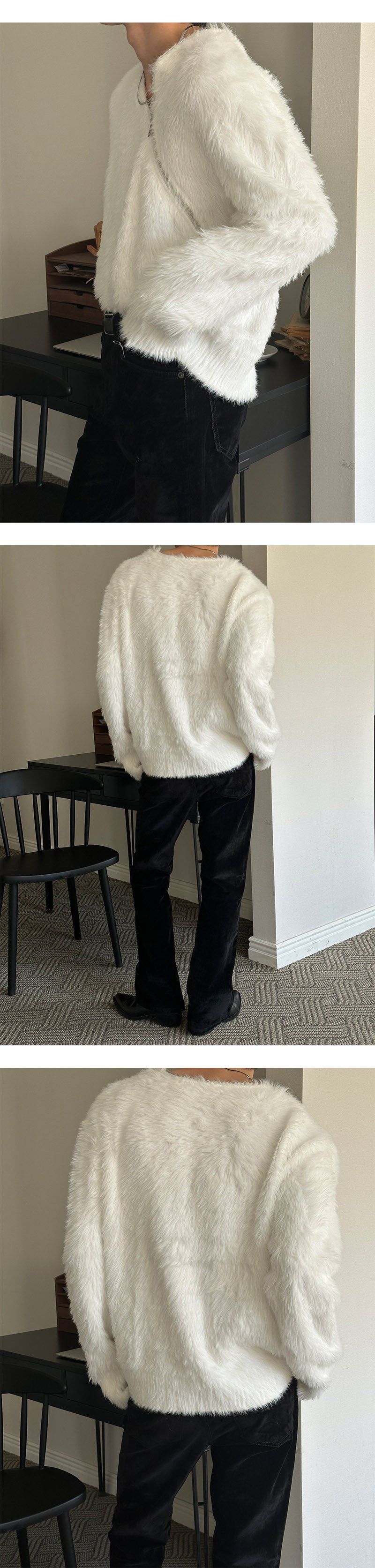 [F/W] Angora brush side zipper knit(2color)