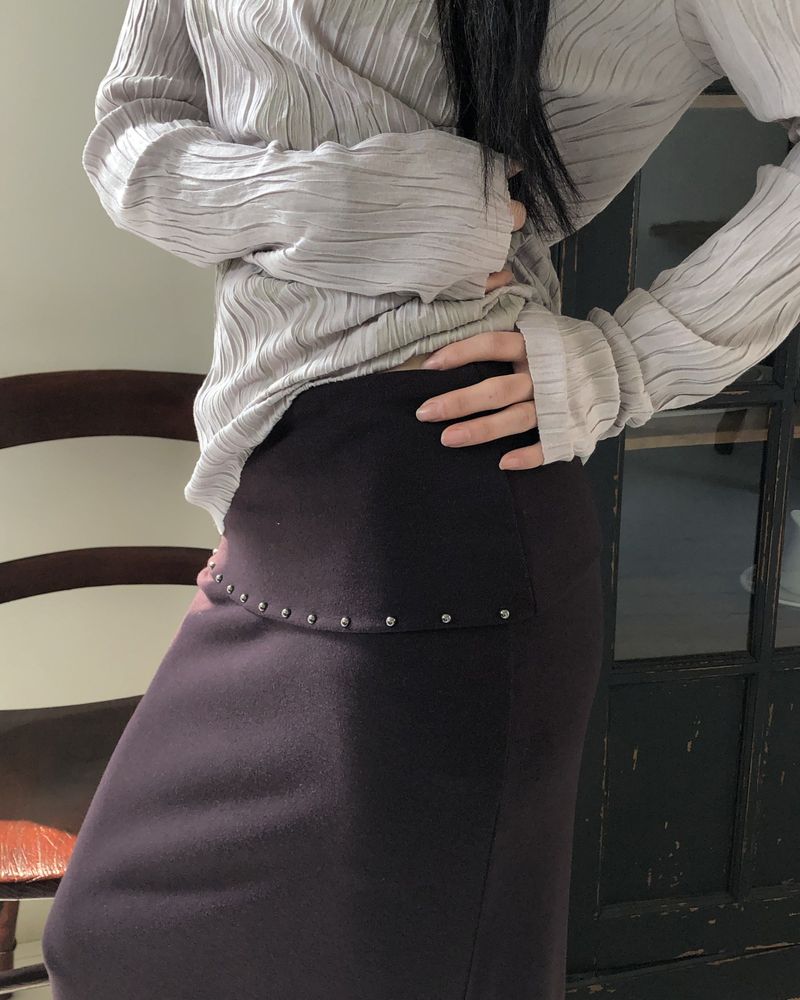 Shuden Stud Maxi Long Skirt