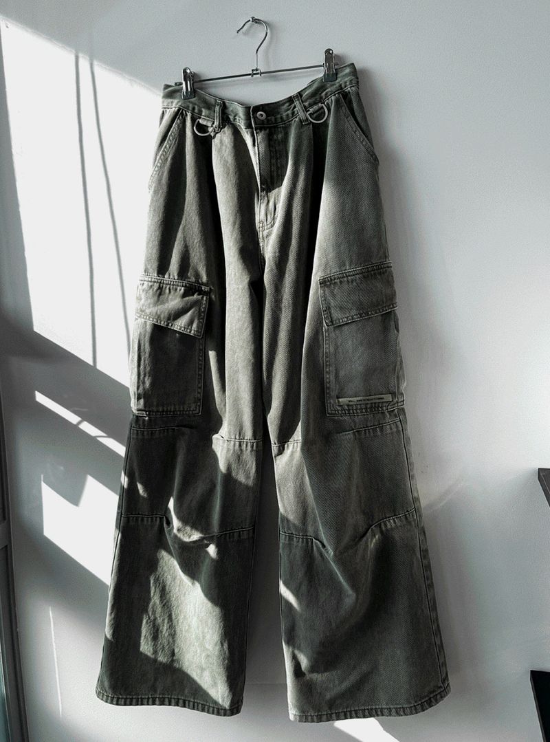Pinter Aesthetic Raw Denim Keyring Cargo Pants