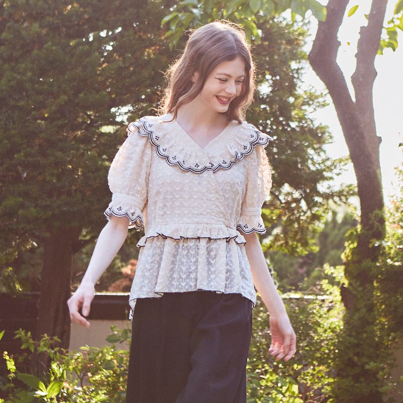 Lace Wrap Peacock Blouse