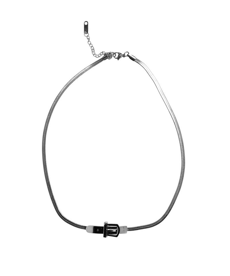 silver belt choker necklace