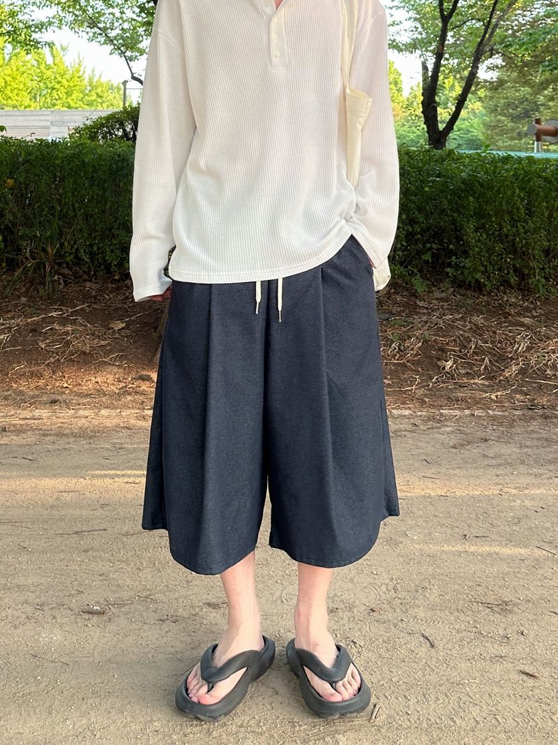 Waffle Over Henley neck Long sleeve