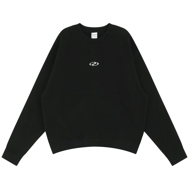 DOUBLE LOOP LOGO SLEEK SWEATSHIRT BLACK