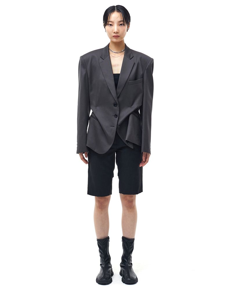 DOZI - Pinched Oversize Tailored Jacket _ BLACK