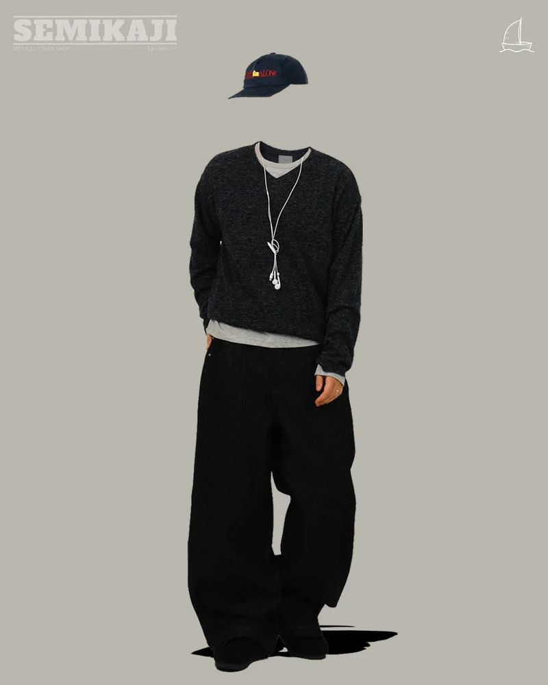 OE Layered Round Neck Long Sleeve T
