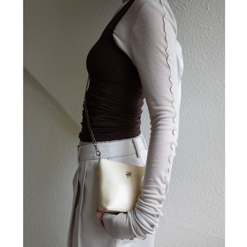 leather mignon bag - butter / strap - ( cowleather, chain)