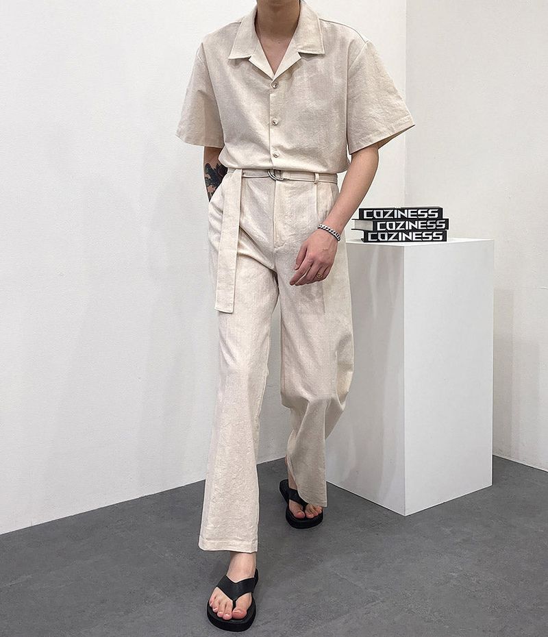 RO linen wide jumpsuit (3 colors)