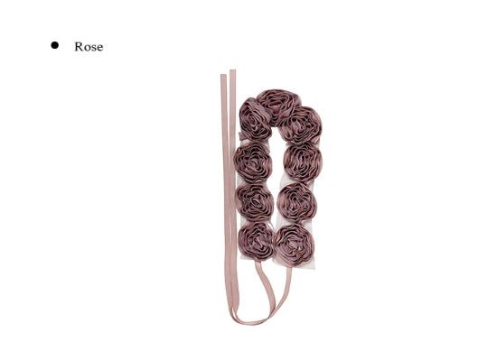 Robon Satin Rose Ribbon Belt