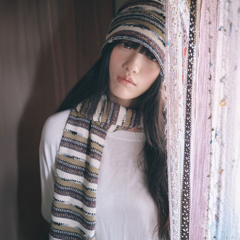 boho stripe muffler brown