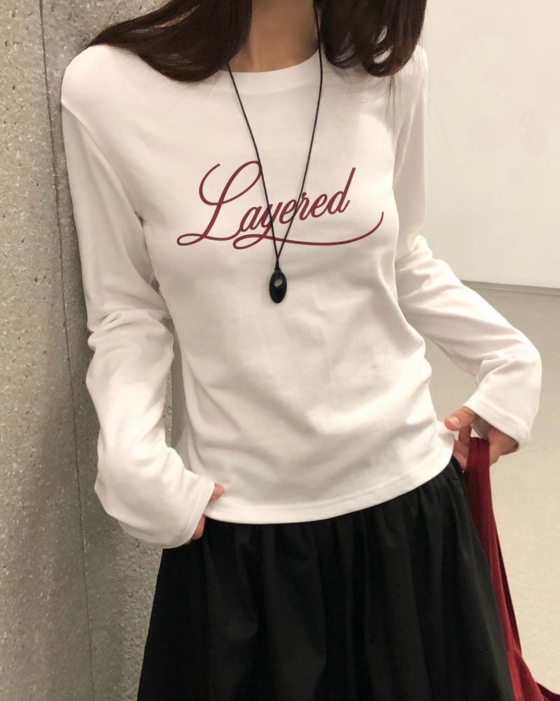 [ORIGINAL] Paper Lettering Long-Sleeve T-Shirt