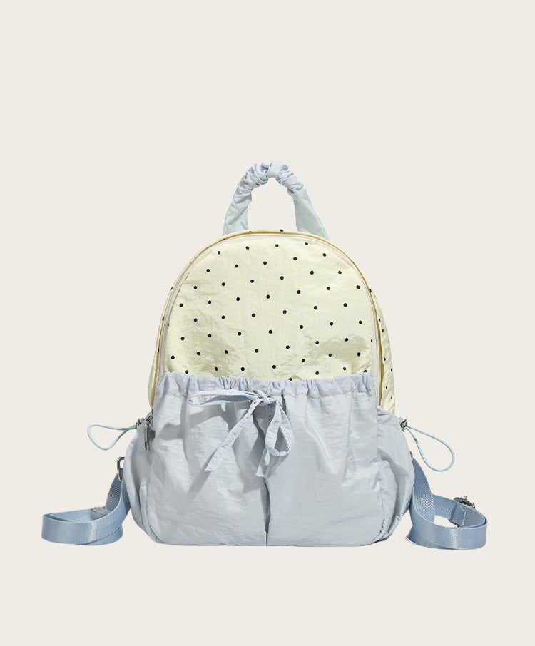 Ribbon Polka Dot Canvas Backpack – Cute College & Commuter Bag