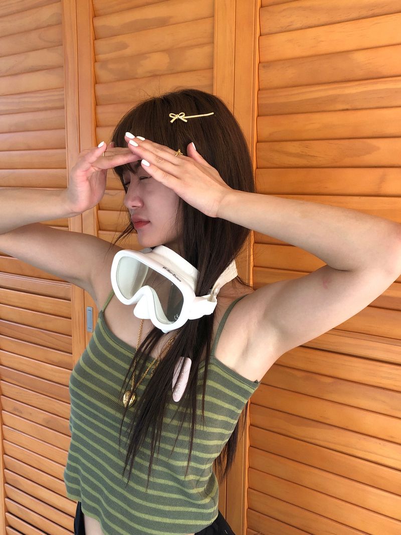 Simi ribbon hair pin (Gold / Select side)
