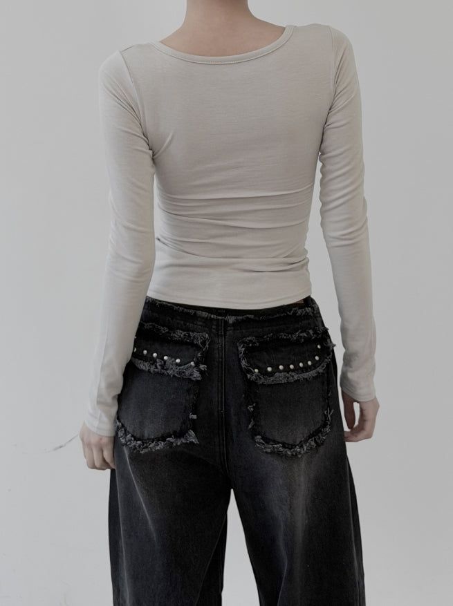 Body Slim Deep Square Tee