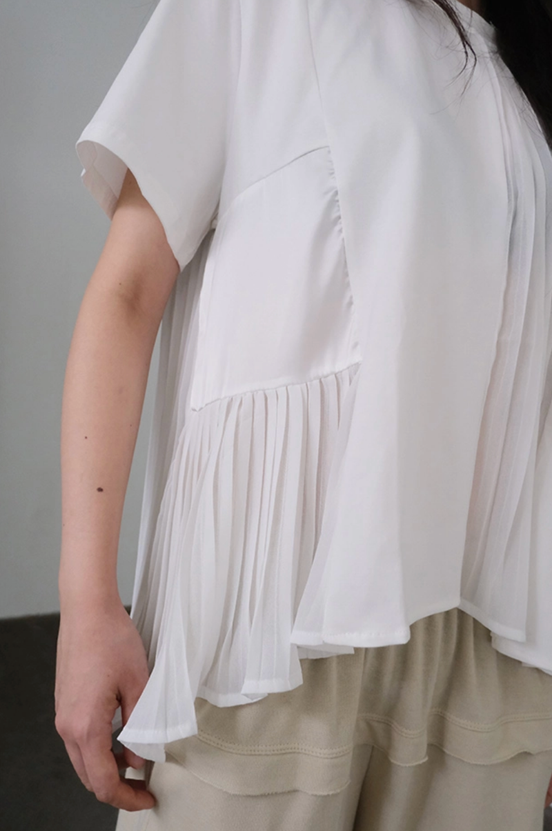 unbalance pleats T (2c)