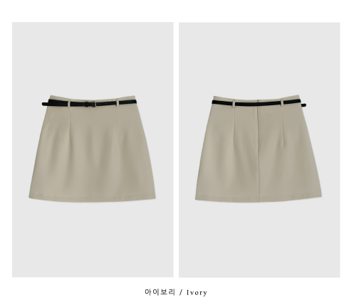 Lavigne Simple A-line Belted Mini Skirt