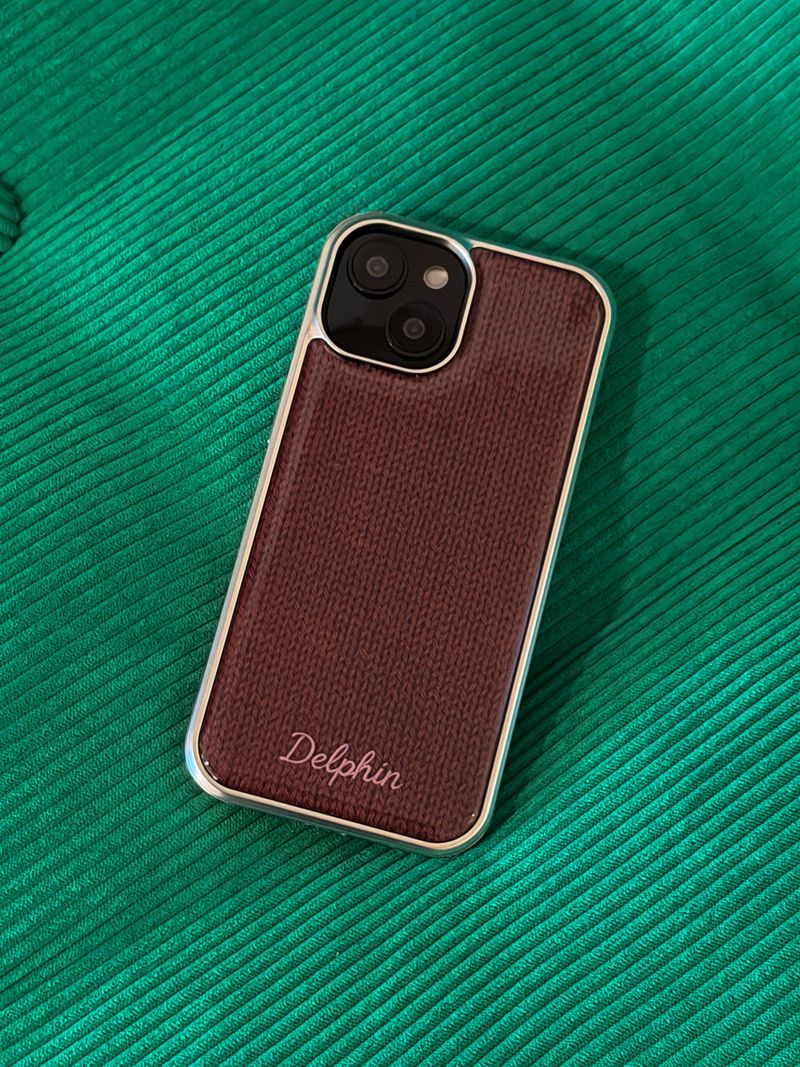 EMBROIDERY KNIT EPOXY CASE_BROWN