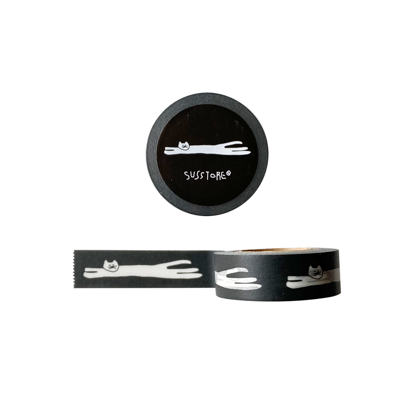 Stretched cat masking tape