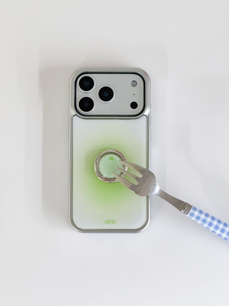 ABOE（アビオエ）の「[SET] GREEN TOMATO SORBET Silver Epoxy Case Ring Tok（Smartphone Accessories）」
