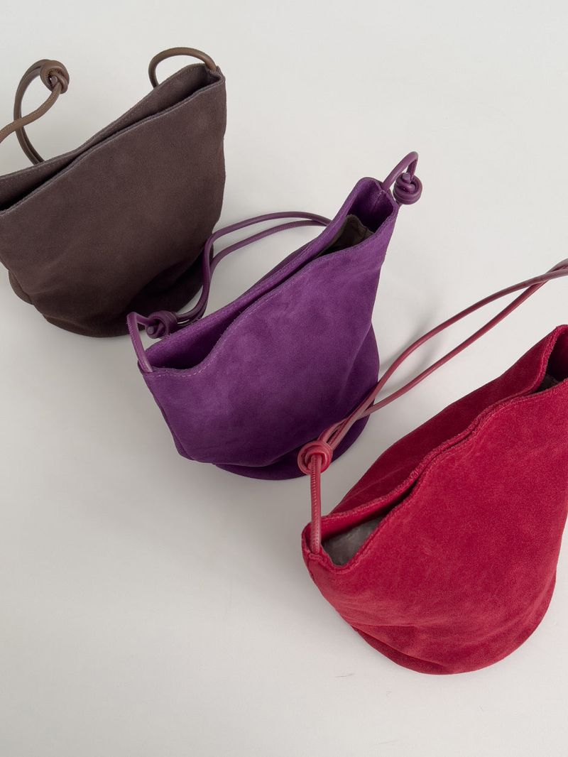 Suede Shoulder Bucket Bag